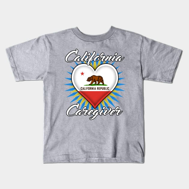 California Caregiver (white font) Kids T-Shirt by WCN Store